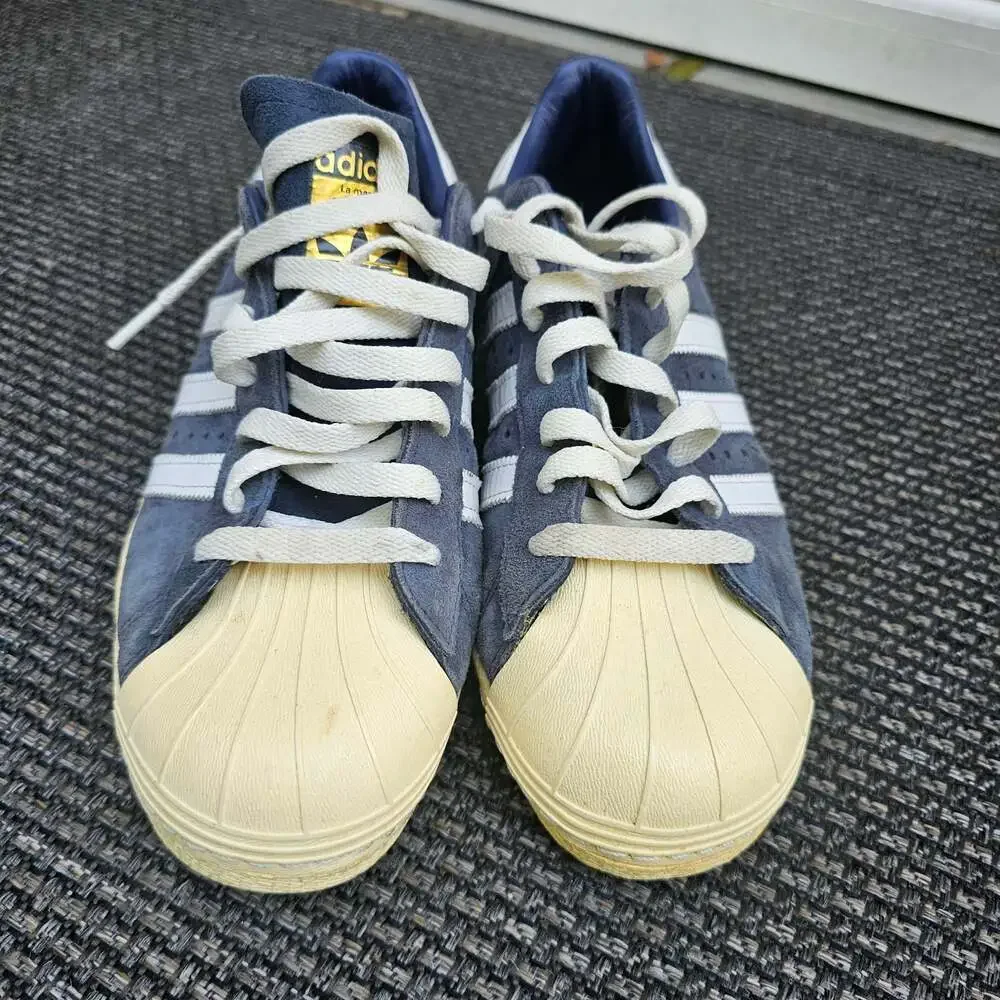 Adidas Superstar 80s B35988 Navy Suede Shell Toe Sneakers Men's 8.5